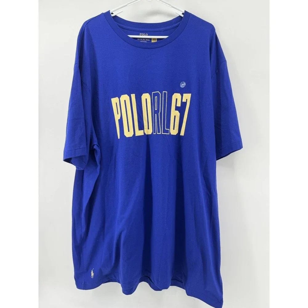 Polo Ralph Lauren Blue RL 67 Short Sleeve Tee‎ Shirt Men's Size 2XLT Tall NWT